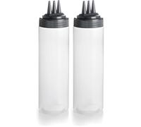 LACOR - 61977 - Bouteille tri bouteilles, Pour la décoration, Pâtisserie, Pour la personnalisation des plats, Idéal pour les sauces, Polyéthylène, Sans BPA, 0,7 litres (Lot de 2)