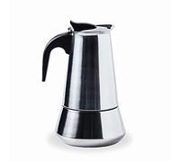 Lacor - 62031 - Milan Cafetière italienne, Cafetière express, Acier inoxydable 18/10, Tout convient au feu y compris induction, Lave-vaisselle, Capacité 10 tasses, Fini brillant