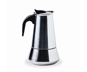 Lacor - 62036 - Milan Cafetière italienne, Cafetière Express, acier inoxydable 18/10, tout feu convenable y compris induction, lave-vaisselle, capacité 6 tasses, finition brillante