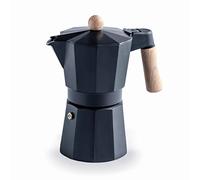 Lacor - 62048 - Cafetière italienne Trento Black, Cafetière Express, Fonte d’aluminium, Convient à tous les types de feux inclus Induction, Capacité 9 tasses, Finition Noir mat