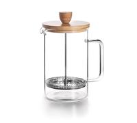 LACOR - 62161 - Cafetière Française en Bois, Cafetière à Piston, Filtre en Acier Inoxydable, 8 Tasses, Acier Inoxydable et Bois de Bambou, 1L, Beige