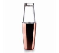 Lacor - 62286 - Shaker Boston en acier inoxydable cocktails professionnel 2 verres, verre borosilicate, Capacité 800 ml + 500 ml, Fermeture hermétique, Ø 8 x 16 cm, Cuivre