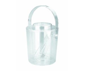 Lacor-62363-ACRYLIC D.WALL ICE BUCKET 3 LTS.LID+TONG, Blanc
