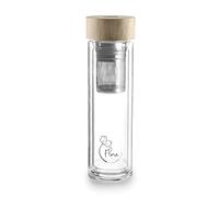 Lacor - 62534 - Termo Flora Bouteille, Bouteille avec filtre infuseur, En verre borosilicate, Idéal pour les infusions et les thés, Sans BPA, 350 ml