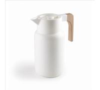Lacor - 62599 - Thermo Jug WOOD WHITE, Thermos pour liquides, Garde froid et chaleur, Polypropylène, Double paroi avec couche de verre à l’intérieur, Bouchon isolant, Contenance: 1 L, Blanc