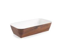 Lacor - 63092 - Bol rectangulaire en bois, Mélamine, Sans BPA, Passe au lave-vaisselle, Léger et résistant, Aspect bois, Empilable, 17.5x16x8 cm, Capacité 1.3L, Ne convient pas au micro-ondes