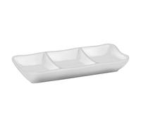LACOR - 63280 - Mini Plat pour 3 sauces en mélamine 19 x 8 x 3 cm - Blanc