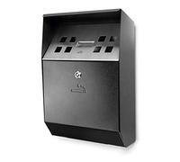 Lacor 63342 Cendrier Mural Noir, Acier Inoxydable 18/10