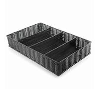 Lacor - 63491 - Cubertero RATTAN Polypropylène GN 1/1, 100% sans BPA, Cadre chromé renforcé, Lave-vaisselle, 53 x 32,5 x 9 cm, Noir