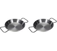 LACOR 63621 Plat à Paëlla en Tole Acier 20 cm, Noir (Lot de 2)