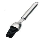 Lacor 64418 - Brosse en silicone avec poignée en acier inoxydable 22 cm
