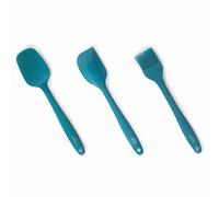 Lacor - 64452 - Lot de 3 ustensiles de cuisine océaniques, cuillère de cuisine, spatule de cuisine et brosse de cuisine, silicone, noyau métallique, antiadhésif, lave-vaisselle, longueur 27,5 cm