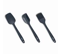 Lacor - 64459 - Lot de 3 ustensiles de cuisine gris, cuillère de cuisine, spatule de cuisine et brosse de cuisine, silicone, noyau métallique, antiadhésif, lavable au lave-vaisselle, longueur 27,5 cm