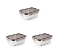 LACOR - 64610 - Récipient alimentaire rectangulaire Ecoinox, Acier inoxydable 18/10, 800 ml, Compatible micro-ondes, four, congélateur et lave-vaisselle, Hermétique, 4 Fermetures à clip, Sans BPA