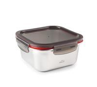 Lacor - 64613 - Récipient alimentaire carré Ecoinox, acier inoxydable 18/10, 650 ml, Convient pour micro-ondes, four, congélateur et lave-vaisselle, Hermétique, 4 fermetures à clip, Sans BPA