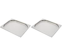 LACOR 66202Z Bac 1/2 en Inox 26,5 X 32,5 X 2 cm (Lot de 2)