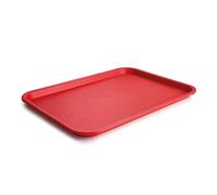 Lacor - 66992 - Plateau Service Fast Food, Plateau de Service Alimentaire, polypropylène, sans BPA, empilable, résistant, Surface antidérapante, Passe au Lave-Vaisselle, Couleur Rouge, 45 x 35 cm
