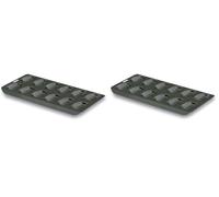 LACOR 68000 Plaque à Madeleine 12 Alvéoles Non Adhérent, Noir (Lot de 2)