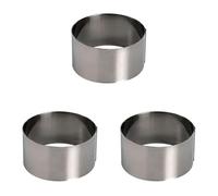 LACOR 68407 Cercle à Tarte Ronde 7,5X4 cm 18/10, Argent (Lot de 3)