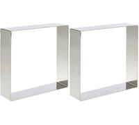 LACOR 68441 Cercle Carre pour Pâtisserie 14 X 14 cm, Argenté (Lot de 2)
