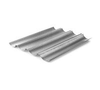 LACOR - 68450 - Moule à Baguette, Moule Antiadhésif, Collection Delize, Microperforé, Sans PFOA, Va au Four, au Réfrigérateur et au Congélateur, Acier au Carbone, 38x33 cm, Hauteur 2,6 cm, 4 Cavités
