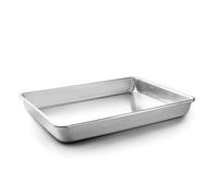 Lacor - 68465 - Plaque de Cuisson Principale, Four à Rôtir, Plaque de Cuisson Professionnelle, Va au Four et au Congélateur, Empilable, Aluminium Naturel, 45x33 cm, Hauteur 5 cm