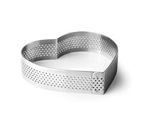 LACOR - 68488 - Anneau coeur perforé, Anneau micro perforé, Finition exceptionnelle, Idéal pour Breeze, Acier inoxydable 18/10, Passe au lave-vaisselle, Va au four, Va au congélateur, 8x8x2cm