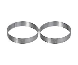 LACOR 68548 Cercle Rond perforé Acier Inoxydable Gris 18 x 18 x 4 cm (Lot de 2)