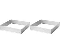 LACOR 68556 Cercle Carre perforé Acier Inoxydable Gris 16 cm (Lot de 2)