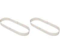 LACOR 68580 Cercle Ovale perforé Acier Inoxydable Gris 7 x 20 x 2 cm (Lot de 2)