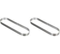 LACOR 68588 Cercle Ovale perforé Acier Inoxydable Gris 8 x 28 x 2 cm (Lot de 2)