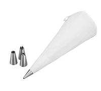 Lacor Poche à décorer 68973 – 30 cm, 4 douilles inox – Blanc