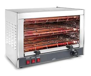 Lacor 69173 - Grille-pain horizontal électrique à double grille, gris | Ustensile professionnel durable; conçu pour un rendement optimal y nettoyage rapide et facile au lave-vaisselle