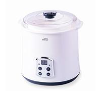 Lacor - 69243 - Supersillenciosa Maxi Yaourtière, Idéal pour faire du kéfir, du yogourt grec et du fromage frais, avec minuterie 48 heures, écran LED, Capacité: 2L, Ø 20 x 23 cm, Blanc