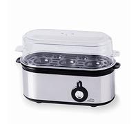 Lacor - 69343 - Cuit à œufs TRI OVUM, acier inoxydable 18/10, 3 niveaux de cuisson : dur, mollet, passage par eau, capacité : 3 œufs, arrêt automatique, 20,2 x 8,6 x 13,5 cm, Gris