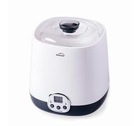 Lacor - 69345 - Yaourtière HerA Supersillenciosa, idéale pour faire du kéfir et du yogourt grec, contient une minuterie de 48 heures, écran LED, capacité: 1L, Ø 16,8 x 18,8 cm, blanc