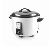 Lacor - 69346 - Cuiseur à riz professionnel, cuiseur à riz, antiadhésif, seau interne amovible, comprend cuillère et tasse à mesurer, 20 portions, Capacité: 3,6 L, 41.5x35x30 cm, Blanc