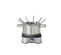 Lacor - 69399 - Fondue Électrique, Fromage Fondu et Chocolat, Avec 8 Fourchettes, Pot Amovible, Fond Thermodiffuseur, Thermostat Réglable, Acier Inoxydable, 1500W