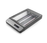 Lacor - 69415 - Grille-pain numérique Practic, 1000 W, 6 niveaux de puissance, 3 résistances, Ramasse-miettes, Avertissement sonore, Affichage numérique, Inox