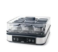 Lacor - 69439 - Yaourtière en Verre Deva, 9 Bocaux en Verre Inclus, Température Réglable, Minuterie, Arrêt Automatique, Livre de Recettes Inclus, 100% sans BPA, 170ml x 9