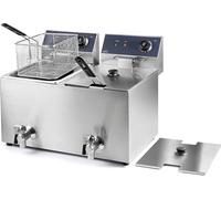 LACOR 69469 -BASSINE ÉLECTRIQUE DOUBLE avec robinet professionnel 3250 W (x2), 16 l, inox