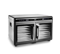 LACOR - 69525 - Déshydrateur Alimentaire Professionnel Bisecco, Machine à Déshydrater les Fruits et la Viande, 16 Plateaux en Acier Inoxydable Argent, Double Zone Indépendante, Écran Digital, 1400W