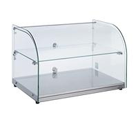 LACOR 69601 Neutre en Verre, présentoir d'aliments, boîte à Pain vitrine pour gâteaux, Base en Acier Inoxydable, 55,4 x 37,6 x 37 cm, 45 l, Transparent