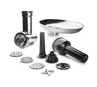 Lacor 69685 Set d'accessoires mixeur, accessoires pour la viande ou faire des saucisses, bouilloire et kibbe, 4 lames pour hacher, acier inoxydable, noir, inox