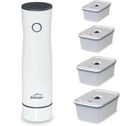 Lacor - 69698 - Pompe à Vide Smart + 4 Récipients, Sans Fil, Automatique, Silencieuse, Aspiration 2,5 L/min, Câble de Charge USB Inclus, Batterie Lithium, Design Élégant et Moderne