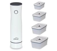 Lacor - 69698 - Pompe à Vide Smart + 4 Récipients, Sans Fil, Automatique, Silencieuse, Aspiration 2,5 L/min, Câble de Charge USB Inclus, Batterie Lithium, Design Élégant et Moderne