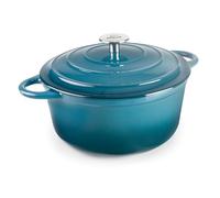 Lacor - 71700 - Cocotte en Fonte Émaillée, 2,5 Litres, Diamètre 20 cm, Océan Rond, Cuisson Uniforme et Résistante, Convient à l’Induction, le Four et le Lave-Vaisselle