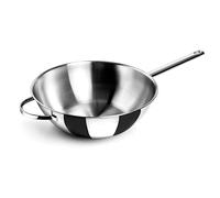 Lacor - 79830 - Wok Belly, Acier inoxydable 18/10, Ø 30cm, 4.50 litres, Convient pour l’induction, Fond sandwich, Va au four, Passe au lave-vaisselle