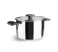 Lacor - 80124 - Pot avec couvercle en calcaire, acier inoxydable 18/10, poignées thermo-isolantes, fond diffuseur triple, ø24cm, 6,5 litres