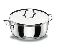 Lacor 90028 - Gratin avec acier inoxydable Couvercle 28 Gourmet | Fabriqué en acier inoxydable de qualité alimentaire; haute résistance à la corrosion et usure quotidienne